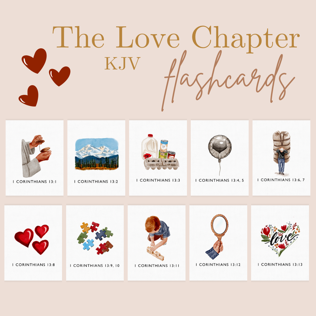 The Love Chapter - 1 Corinthians 13 KJV Teacher Flashcards