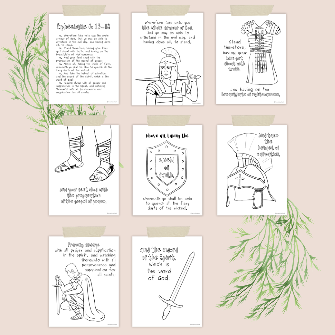 Armor of God KJV Coloring Pages Digital Download