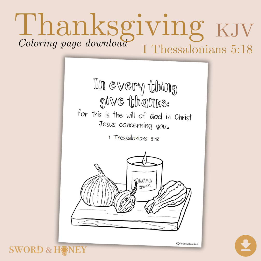 Thanksgiving KJV Coloring Page Digital Download