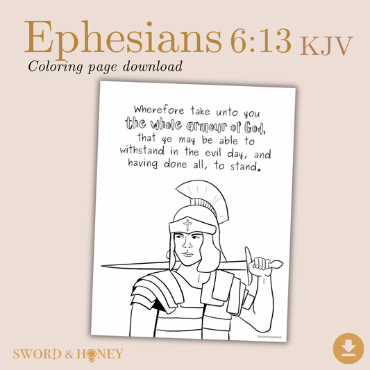 Ephesians 6:13 KJV Coloring Page Digital Download