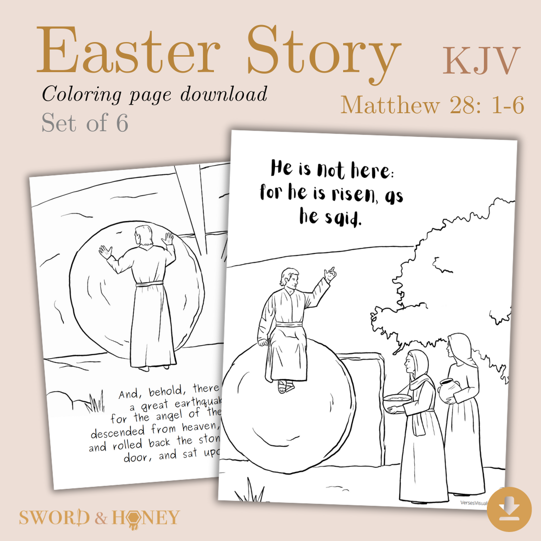 Easter Story KJV Coloring Pages Digital Download