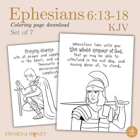 Armor of God KJV Coloring Pages Digital Download