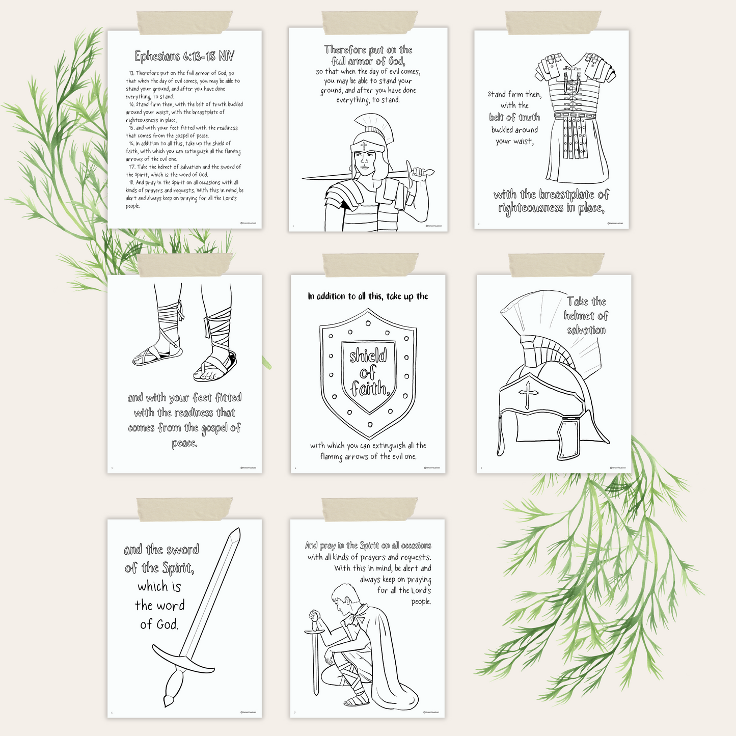 Armor of God NIV Coloring Pages