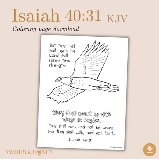 Isaiah 40:31 KJV Coloring Page Digital Download