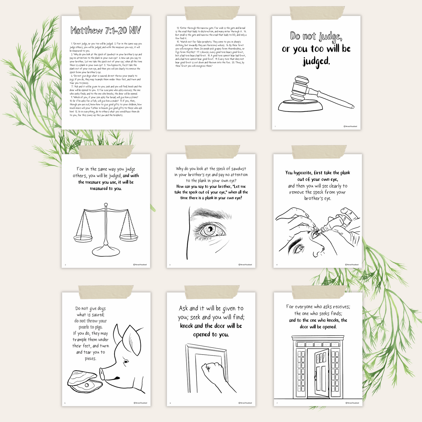 Matthew 7 NIV Coloring Pages