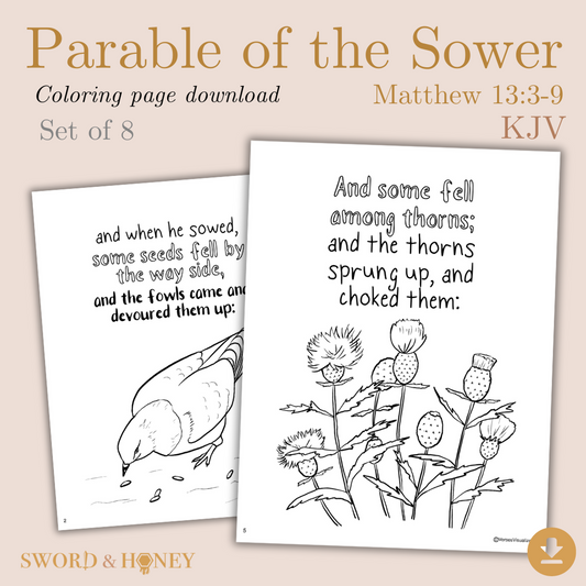 Parable of the Sower KJV Coloring Pages Digital Download