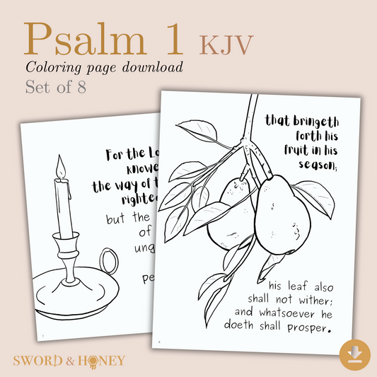 Psalm 1 KJV Coloring Pages Digital Download