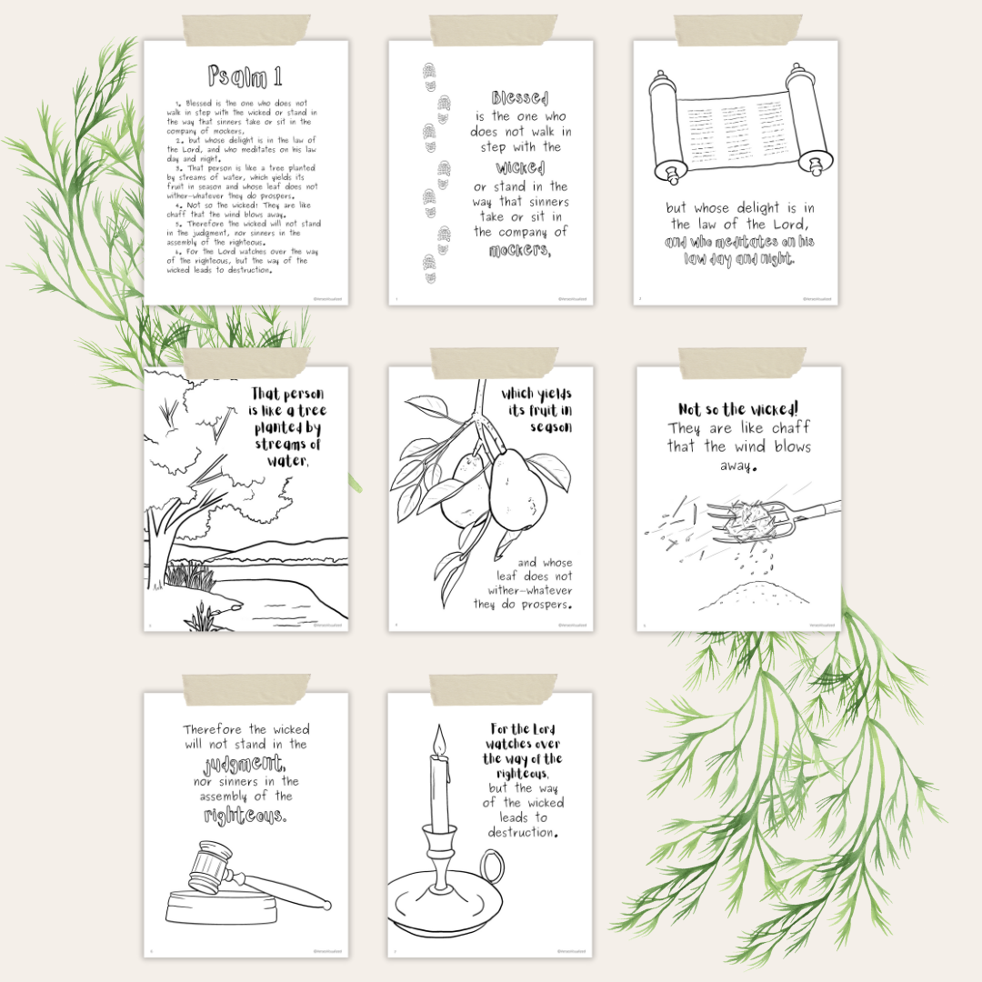 Psalm 1 NIV Coloring Pages Digital Download