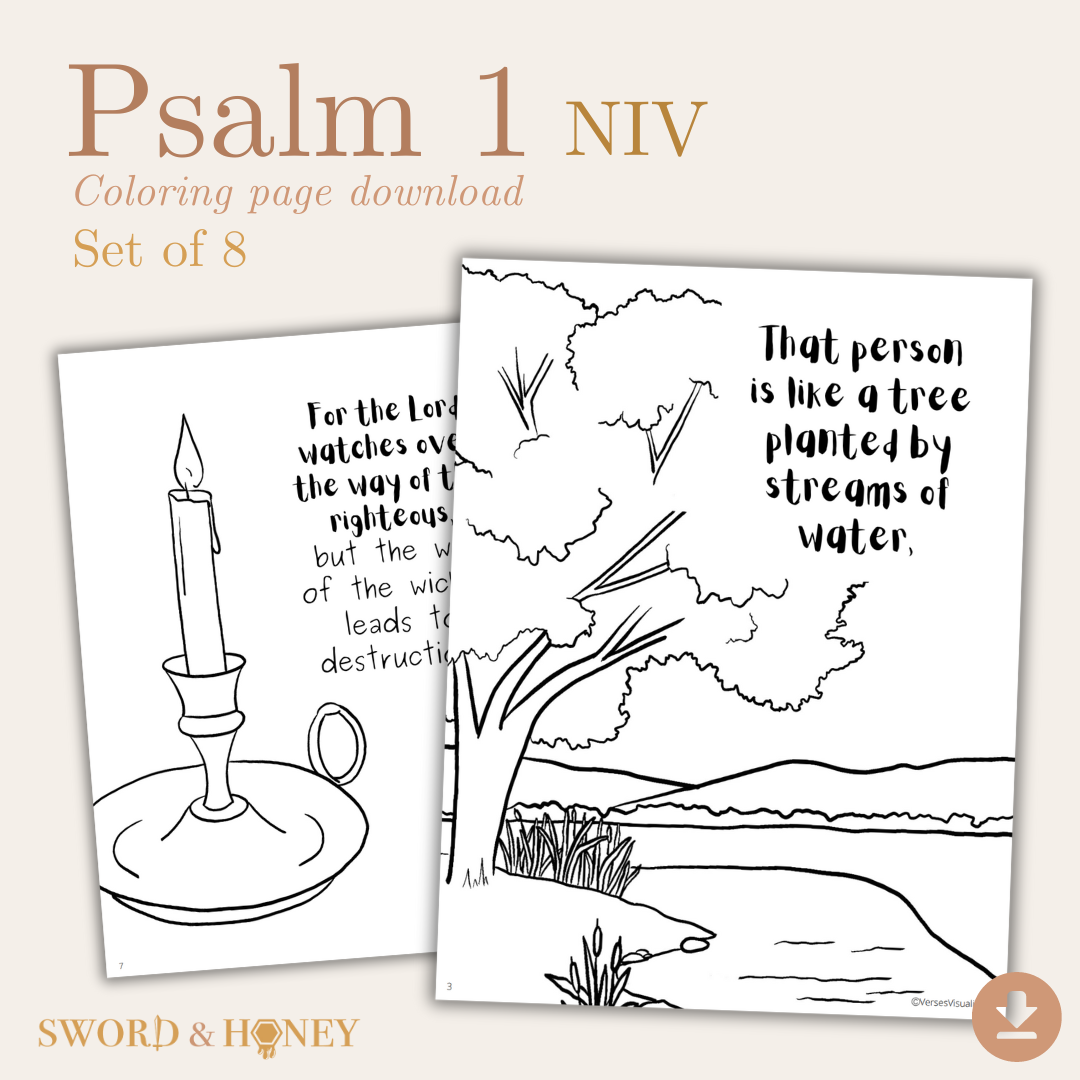 Psalm 1 NIV Coloring Pages Digital Download