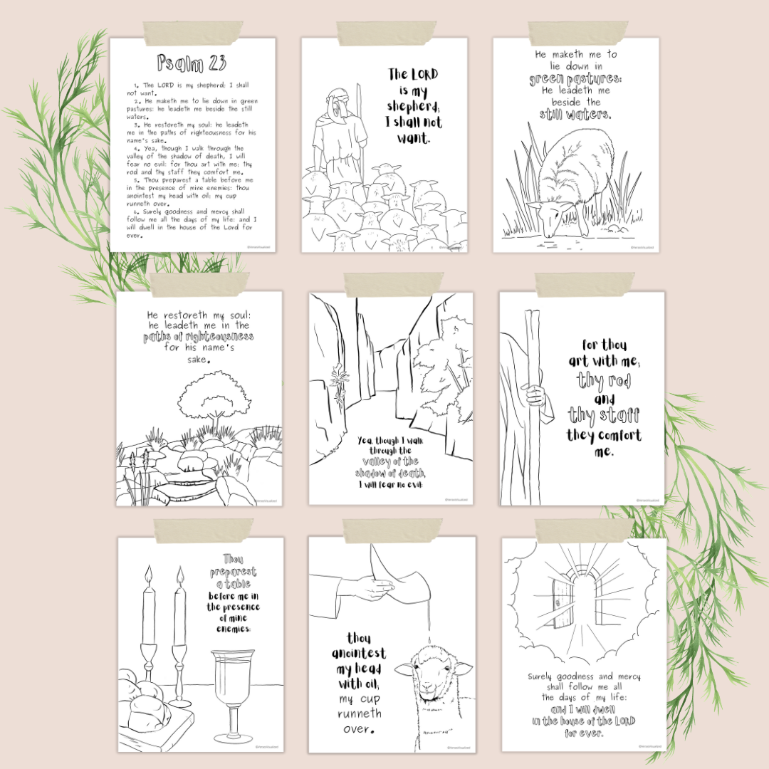 Psalm 23 KJV Coloring Pages