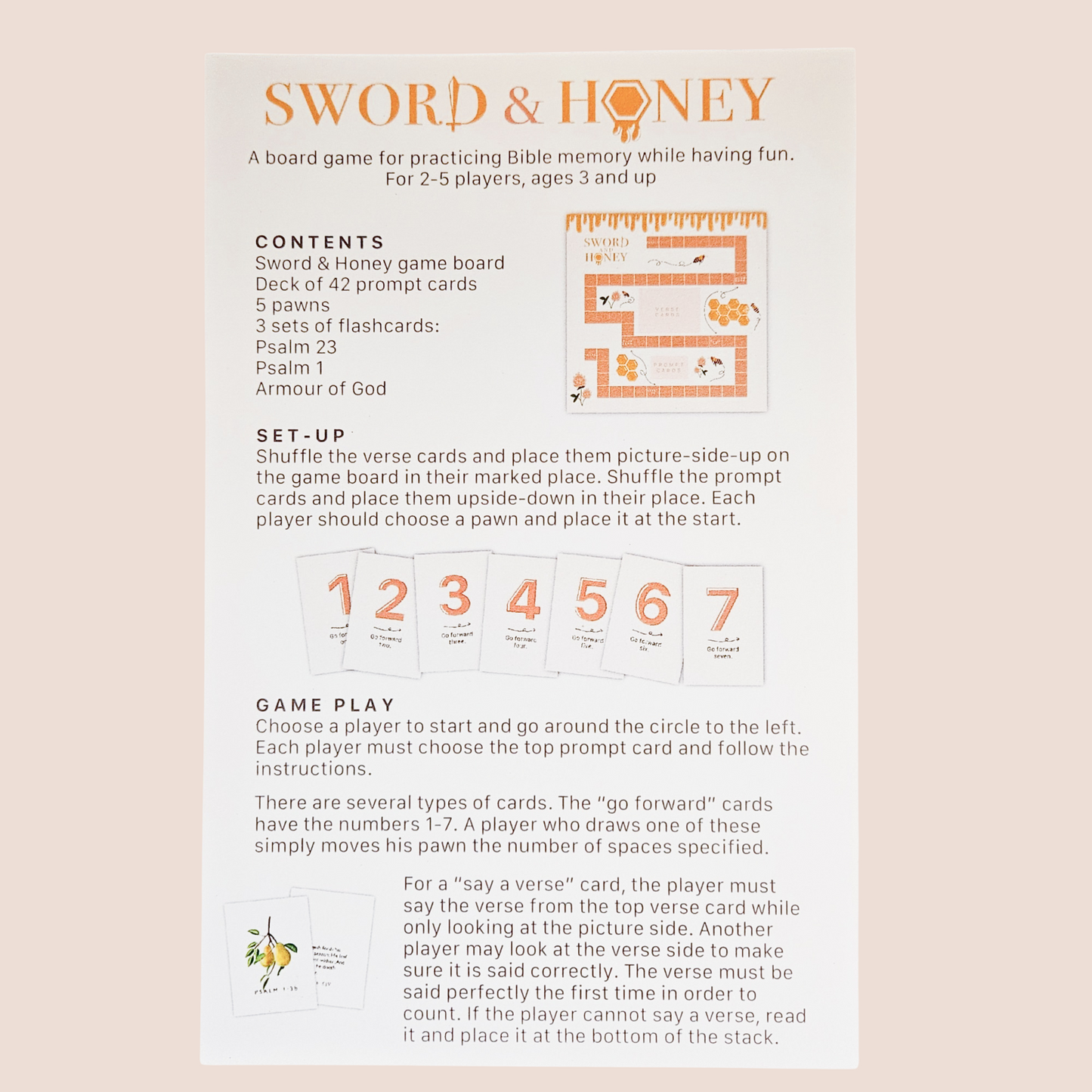 Sword and Honey Memorization Board Game